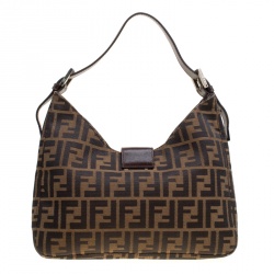 Pre Owned Fendi Brown Zucca Canvas Hobo