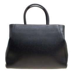 Pre Owned Fendi Black Leather 2Jours Top Handle Bag