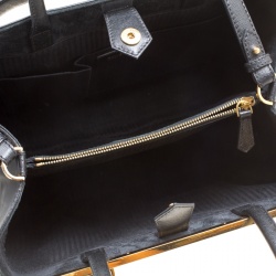 Pre Owned Fendi Black Leather 2Jours Top Handle Bag