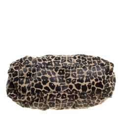 Pre Owned Fendi Black/Brown Leopard Print Canvas Large Mia Tote