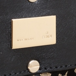 Pre Owned Fendi Black/Brown Leopard Print Canvas Large Mia Tote