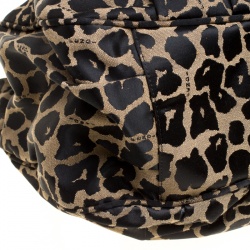 Pre Owned Fendi Black/Brown Leopard Print Canvas Large Mia Tote