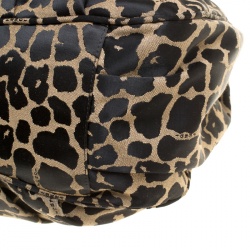 Pre Owned Fendi Black/Brown Leopard Print Canvas Large Mia Tote