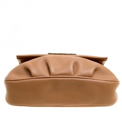 Pre Owned Fendi Light Brown Leather Fendista Pochette Crossbody Bag