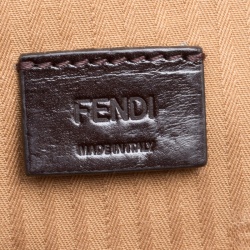 Pre Owned Fendi Light Brown Leather Fendista Pochette Crossbody Bag