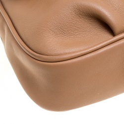 Pre Owned Fendi Light Brown Leather Fendista Pochette Crossbody Bag