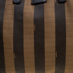 Pre Owned Fendi Tri Color Pequin Canvas and Leather Shopper Tote