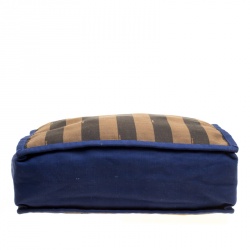 Pre Owned Fendi Tri Color Pequin Canvas and Leather Shopper Tote