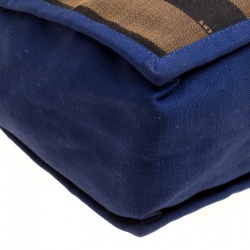 Pre Owned Fendi Tri Color Pequin Canvas and Leather Shopper Tote