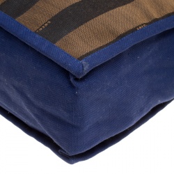 Pre Owned Fendi Tri Color Pequin Canvas and Leather Shopper Tote