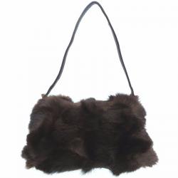 Pre Owned Fendi Brown Selleria Leather/Fur Mama Forever Shoulder Bag