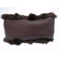 Pre Owned Fendi Brown Selleria Leather/Fur Mama Forever Shoulder Bag