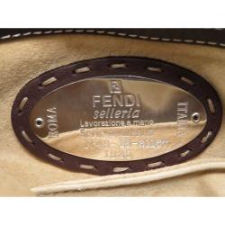 Pre Owned Fendi Brown Selleria Leather/Fur Mama Forever Shoulder Bag