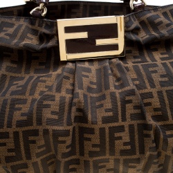 Pre Owned Fendi Tobacco Zucca Canvas Large Mia Tote
