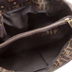Pre Owned Fendi Tobacco Zucca Canvas Large Mia Tote