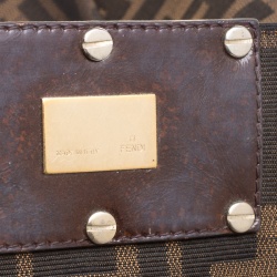 Pre Owned Fendi Tobacco Zucca Canvas Large Mia Tote