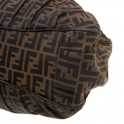 Pre Owned Fendi Tobacco Zucca Canvas Large Mia Tote