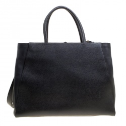 Pre Owned Fendi Black Saffiano Leather 2Jours Top Handle Bag