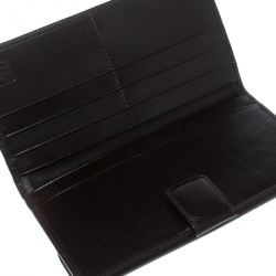 Pre Owned Fendi Tobacco/Brown Zucca Canvas and Leather Continental Wallet 