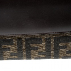 Pre Owned Fendi Tobacco/Brown Zucca Canvas and Leather Continental Wallet 