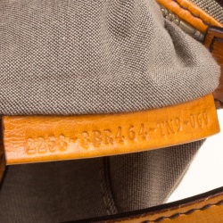 Pre Owned Fendi Beige/Orange Zucchino Canvas Shoulder Bag