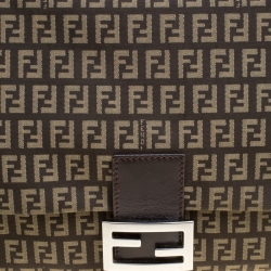 Pre Owned Fendi Tobacco Zucchino Canvas Mama Forever Shoulder Bag