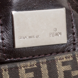 Pre Owned Fendi Tobacco Zucchino Canvas Mama Forever Shoulder Bag