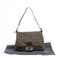 Pre Owned Fendi Tobacco Zucchino Canvas Mama Forever Shoulder Bag