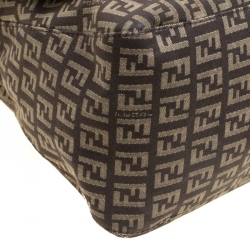 Pre Owned Fendi Tobacco Zucchino Canvas Mama Forever Shoulder Bag
