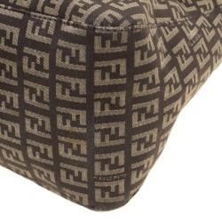 Pre Owned Fendi Tobacco Zucchino Canvas Mama Forever Shoulder Bag