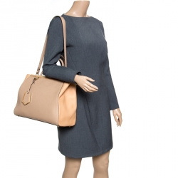 Pre Owned Fendi Beige Saffiano Leather 2Jours Tote