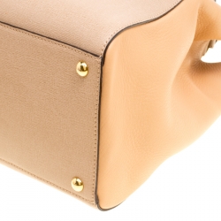 Pre Owned Fendi Beige Saffiano Leather 2Jours Tote