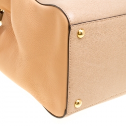 Pre Owned Fendi Beige Saffiano Leather 2Jours Tote