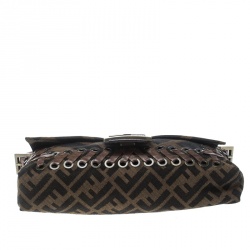 Pre Owned Fendi Tobacco Zucca Canvas Mama Baguette Shoulder Bag