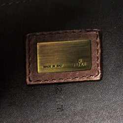 Pre Owned Fendi Tobacco Zucca Canvas Mama Baguette Shoulder Bag