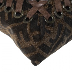 Pre Owned Fendi Tobacco Zucca Canvas Mama Baguette Shoulder Bag