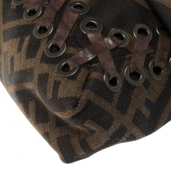Pre Owned Fendi Tobacco Zucca Canvas Mama Baguette Shoulder Bag