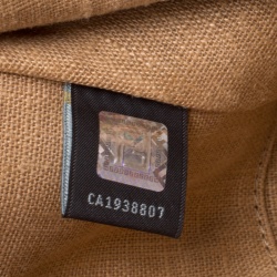 Pre Owned Fendi Brown/Blue Selleria Leather Firenze Frame Tote