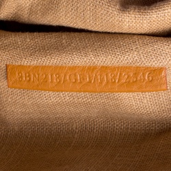 Pre Owned Fendi Brown/Blue Selleria Leather Firenze Frame Tote