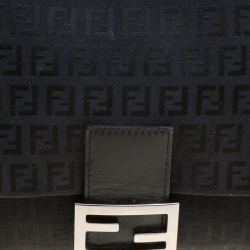 Pre Owned Fendi Black Zucchino Canvas Mama Forever Shoulder Bag