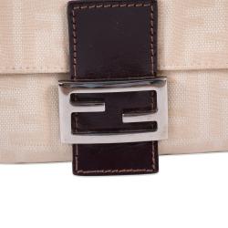 Fendi Beige Zucca Canvas Baguette Shoulder Bag