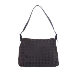 Pre Owned Fendi Brown Zucchino Canvas Mama Forever Shoulder Bag