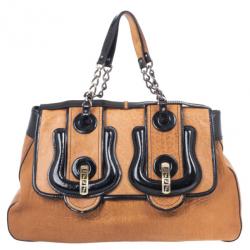 Pre Owned Fendi Brown Large Leather B Bag