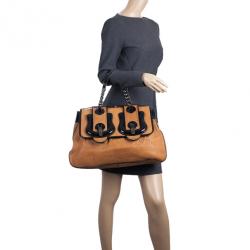 Pre Owned Fendi Brown Large Leather B Bag