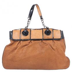 Pre Owned Fendi Brown Large Leather B Bag