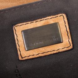 Pre Owned Fendi Brown Large Leather B Bag