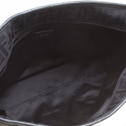 Pre Owned Fendi Black Zucca Quilted Fabric Roll Tote