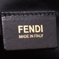 Pre Owned Fendi Black Zucca Quilted Fabric Roll Tote