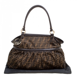 Pre Owned Fendi Tobacco Zucca Canvas Giant Chef Hobo