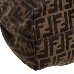 Pre Owned Fendi Tobacco Zucca Canvas Giant Chef Hobo